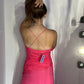HOT PINK BEADED SILK DRESS