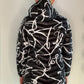 SCRIBBLE PUFFER COAT WITH CRYSTAL ZIPPER