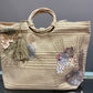 METALLIC FLOWER TOTE