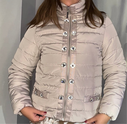 CRYSTAL FRONT PUFFER COAT