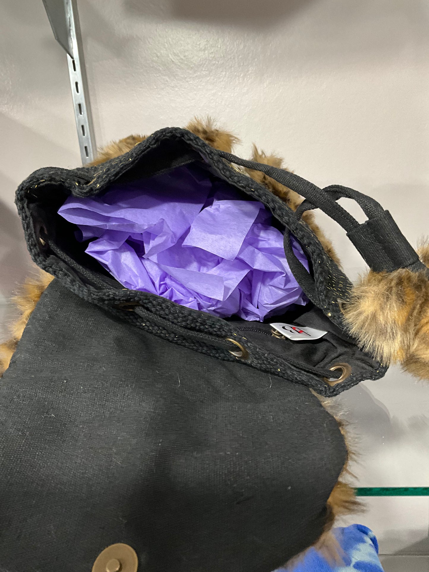 FAUX FUR LEOPARD BACKPACK