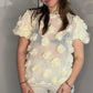 IVORY 3D FLOWER TOP