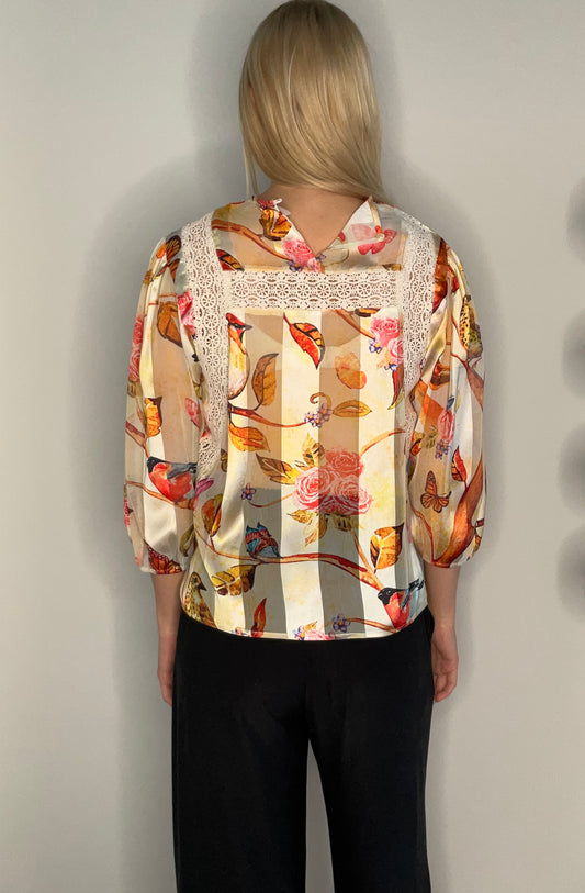 BUTTERFLY PRINT BLOUSE