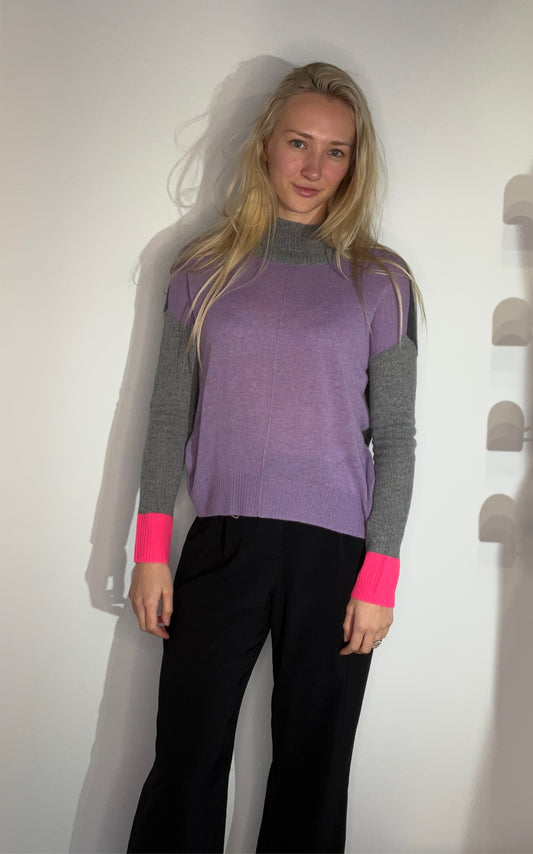 LAVENDULA PERFECTION CASHMERE BLOCK SWEATER