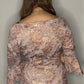 ROSE GOLD BROCADE FLUTTER SLEVE DRESS