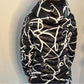 SCRIBBLE PUFFER COAT WITH CRYSTAL ZIPPER