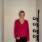 CASHMERE LEATHER STAR PATCH SWEATER