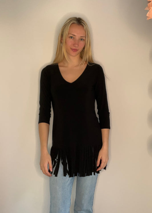 FRINGE HEM TUNIC TOP