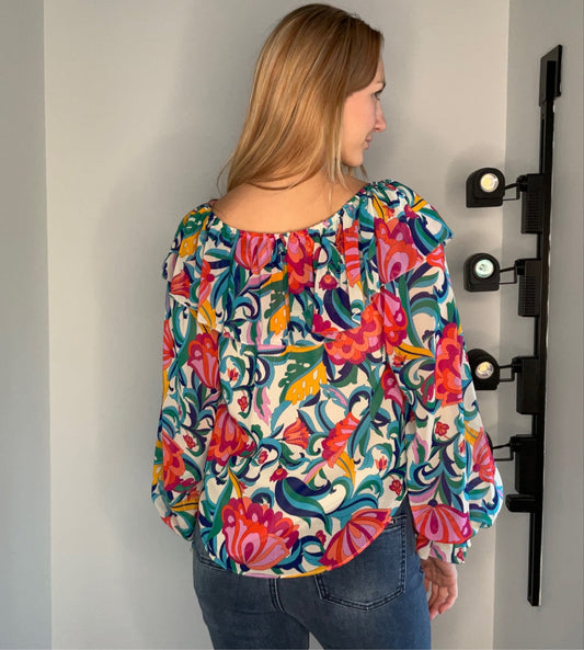 RUFFLE FLORAL TOP