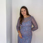 BLUE AND PINK THREAD SPARKLE DRESS
