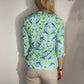SPLIT NECK GARDEN GREEN TOP