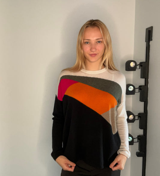 COLORBLOCK CASHMERE SWEATER