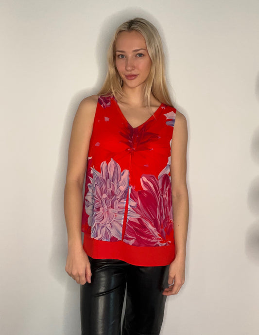 ROYAL FLORAL WOVEN TOP