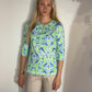 SPLIT NECK GARDEN GREEN TOP
