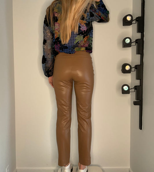 CAMEL LEATHER PANT