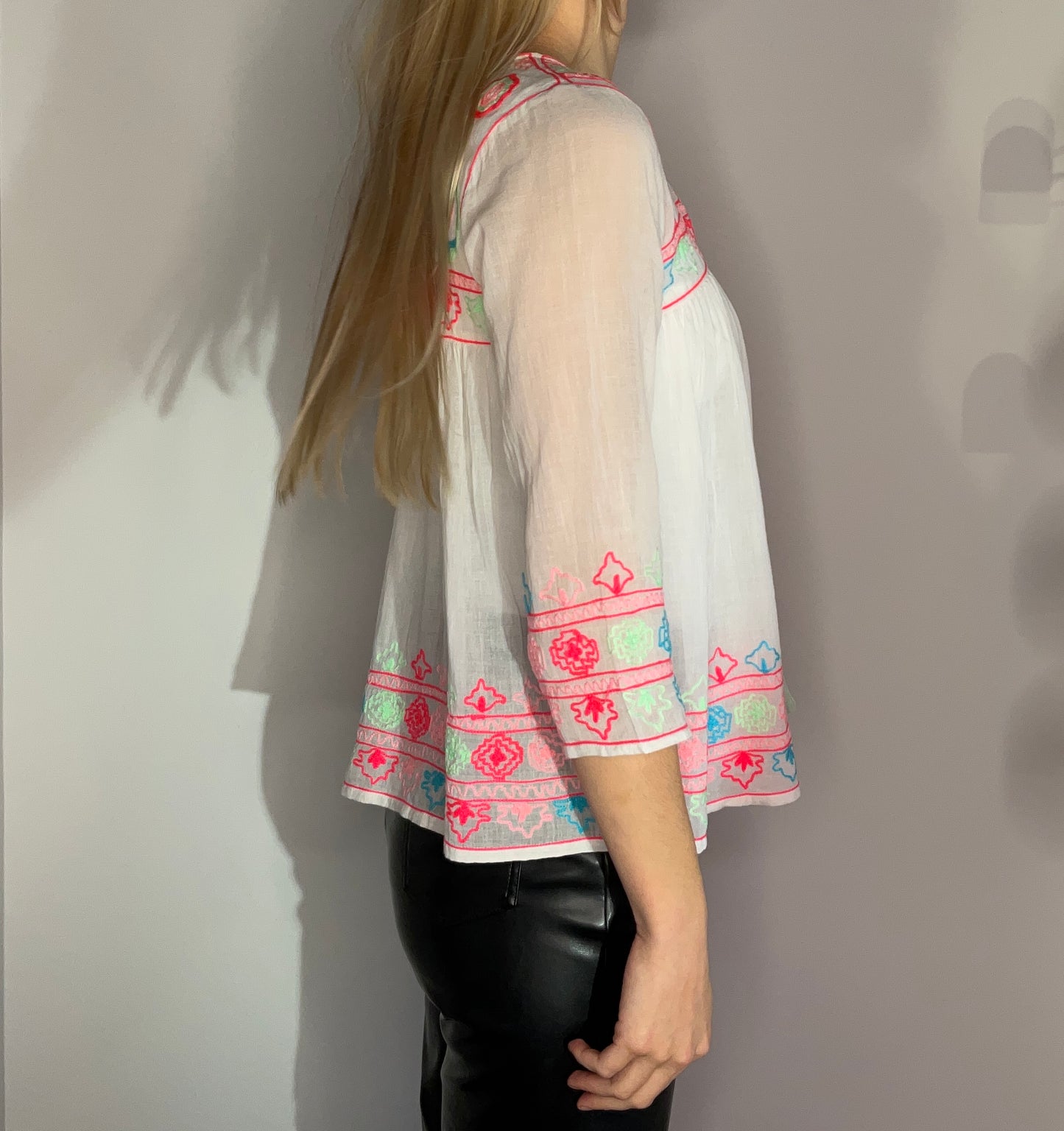 NEON EMBROIDERED BOHO TOP