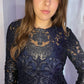 CHERYL METALLIC NAVY DRESS