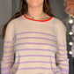 LILAC SPORTY STRIPE SWEATER