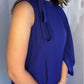 COBALT BLUE TIE NECK DRESS