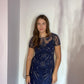 NAVY MERMAID BEADED GOWN