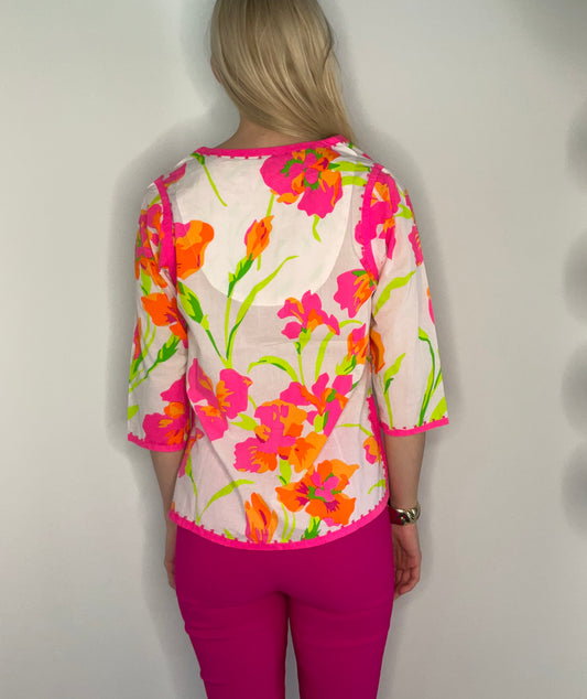 FLORAL BEADED TUNIC TOP