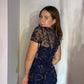 NAVY MERMAID BEADED GOWN