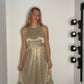 SLEEVELESS SPARKLE RUFFLE DRESS