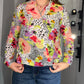 LEOPARD OVER FLORAL CELEBRATION BLOUSE