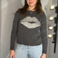 CRYSTAL LIPS CASHMERE SWEATER