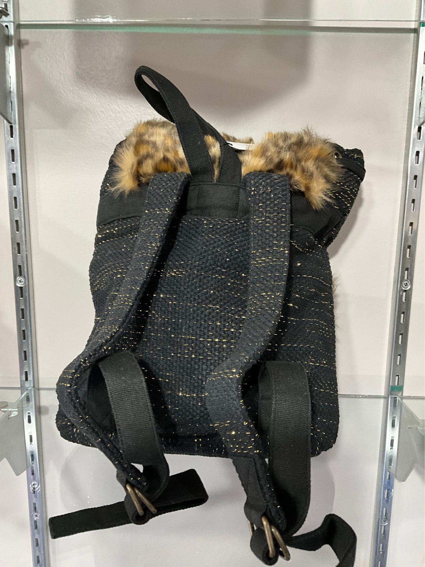 FAUX FUR LEOPARD BACKPACK