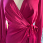 SILKY PLEATED WRAP DRESS