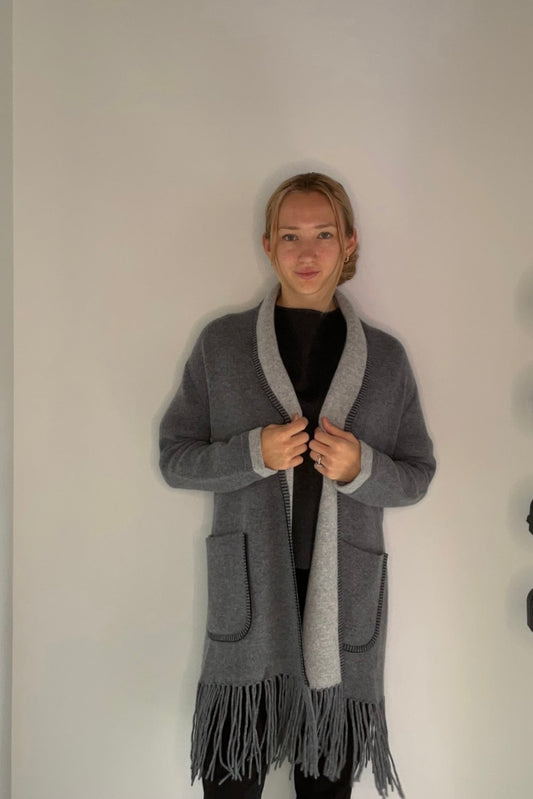 DOUBLE FACED MERINO SWEATER COAT