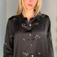 BEADED SILKY BUTTON UP BLOUSE