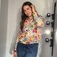 LEOPARD OVER FLORAL CELEBRATION BLOUSE