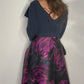 ROSE PRINT AND NAVY GOWN