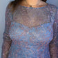 BLUE AND PINK THREAD SPARKLE DRESS