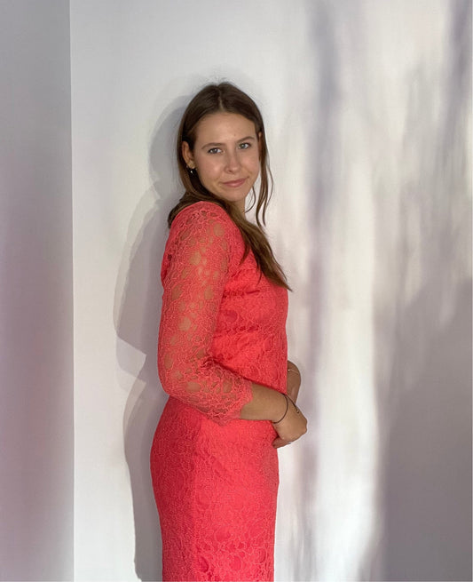 CORAL LACE DRESS